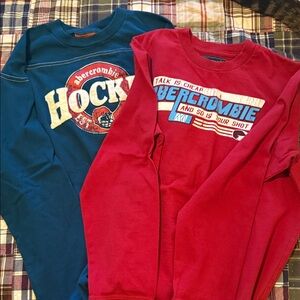 Abercrombie & Fitch Kids Hockey Red Graphic Crewneck T-shirt